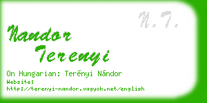 nandor terenyi business card