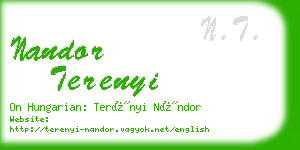 nandor terenyi business card